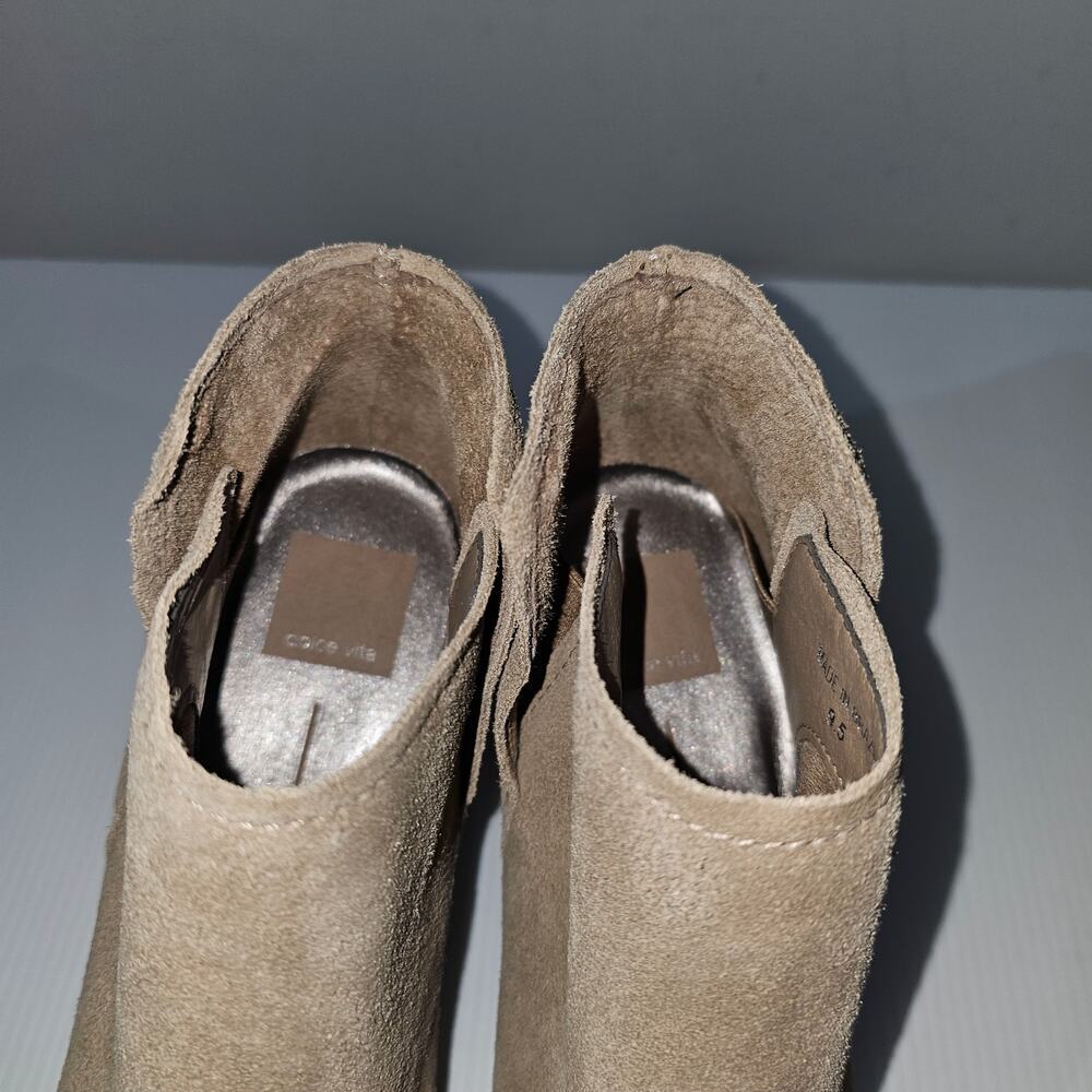 Dolce Vita Spade Pull On Ankle Bootie Womens 9.5 Mushroom Suede Block Heel Fall - Picture 9 of 13